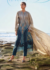 Maria B 2 Shaded Heavy Embroidered Net Suit 3 Piece Unstitched